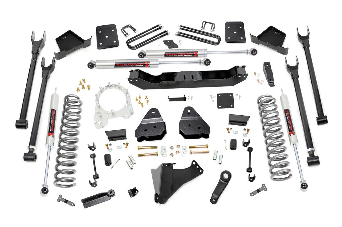 Ford F-350 Super Duty Suspension Lift Kit - Front + Rear - Rough Country - 6 Inch, 4 Link, M1, Diesel - '17-'22